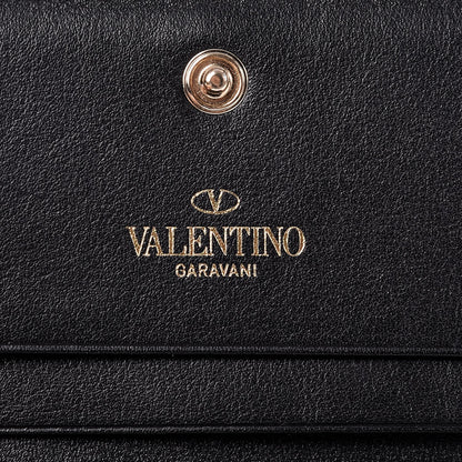 Valentino Garavani Calfskin Rockstud Bi-Fold Card Holder Black 7 of 9