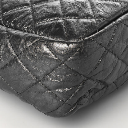 Chanel Metallic Aged Calfskin Quilted Large Reissue Camera Case Silver 9 of 10