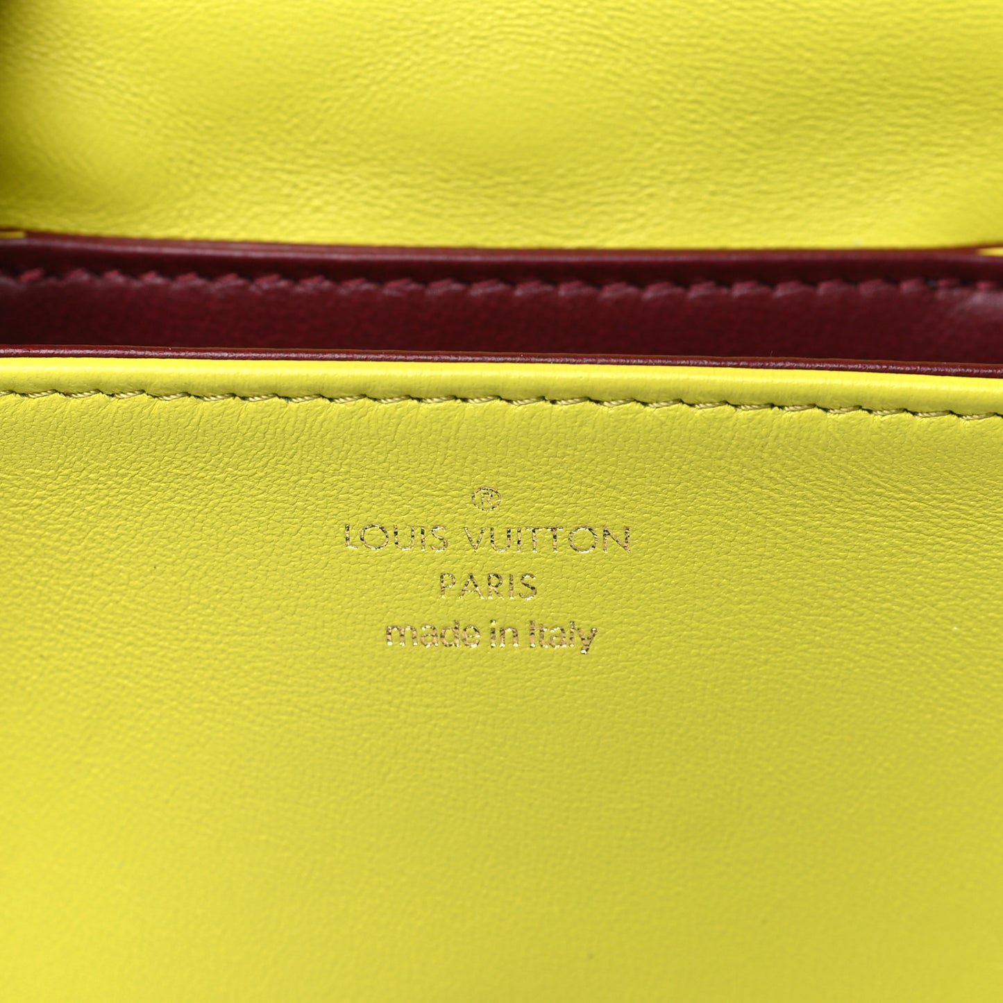 Lambskin Embossed Monogram Coussin Belt Vert Acide