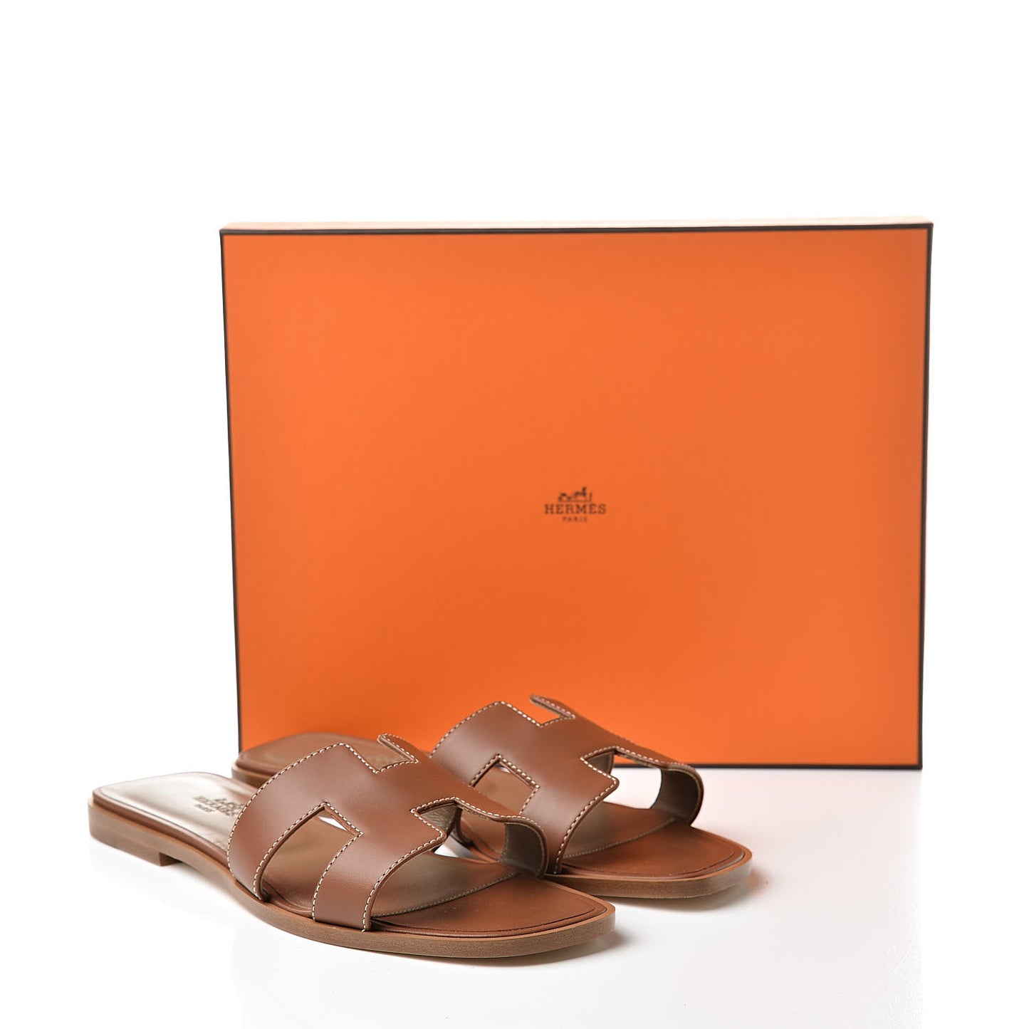Box Calfskin Oran Sandals 38 Gold