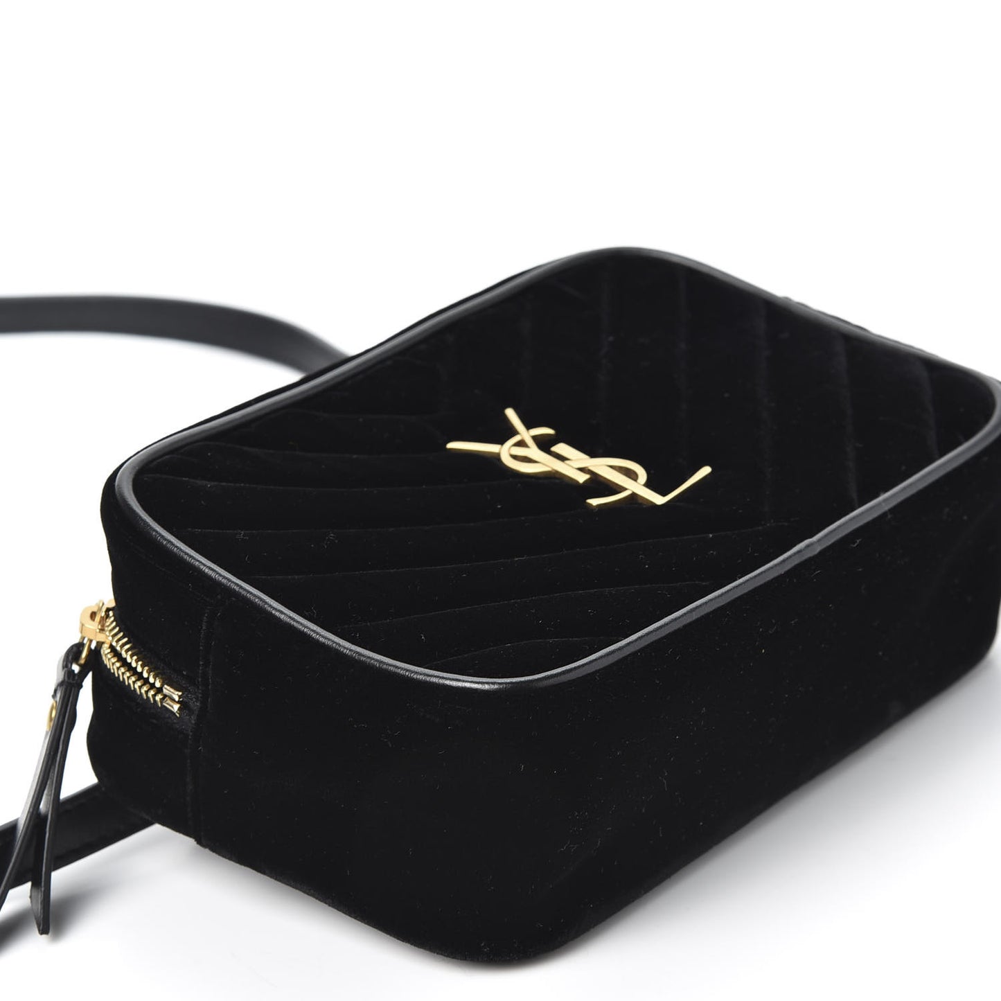 Velour Matelasse Monogram Lou Belt Bag Black