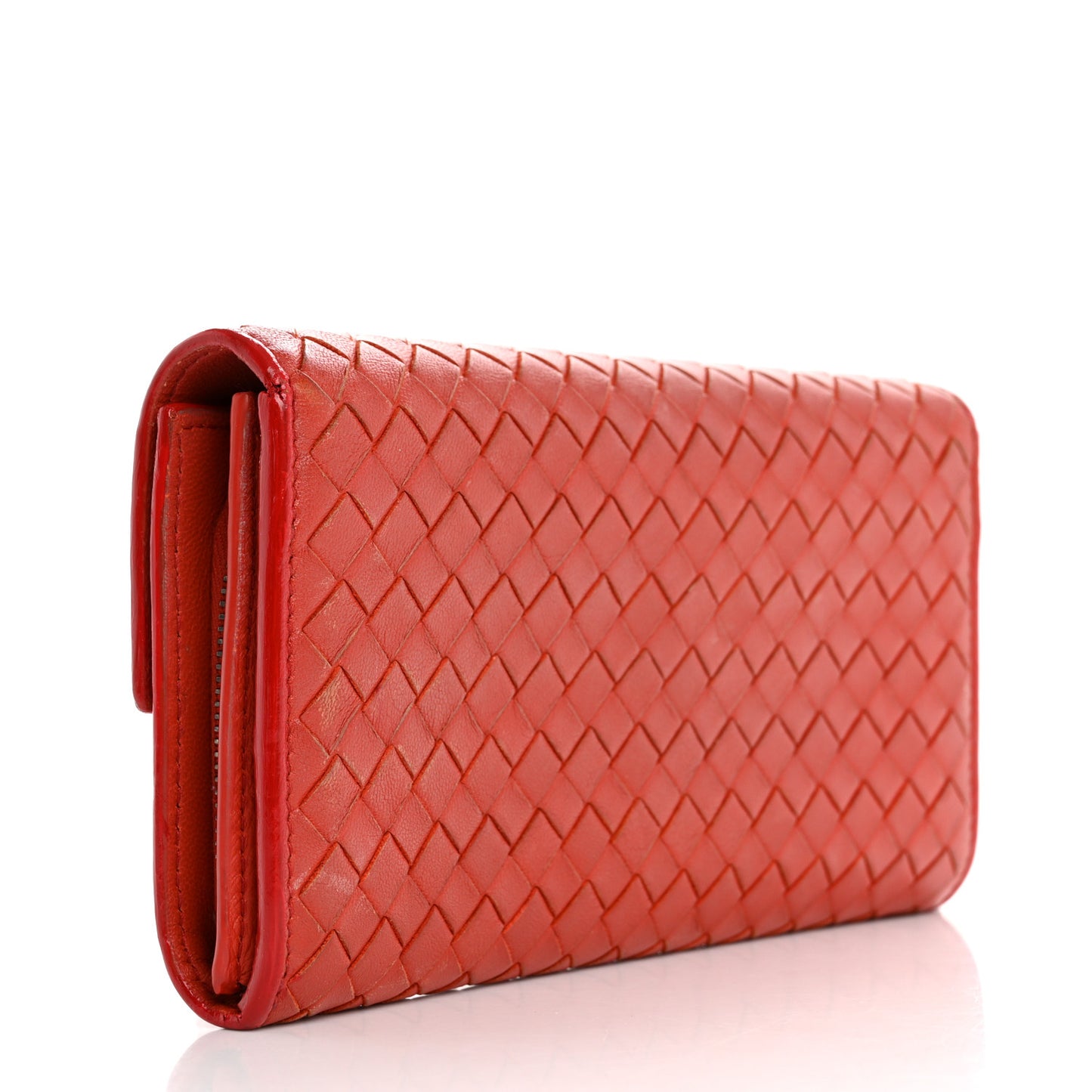 Nappa Intrecciato Continental Wallet Red