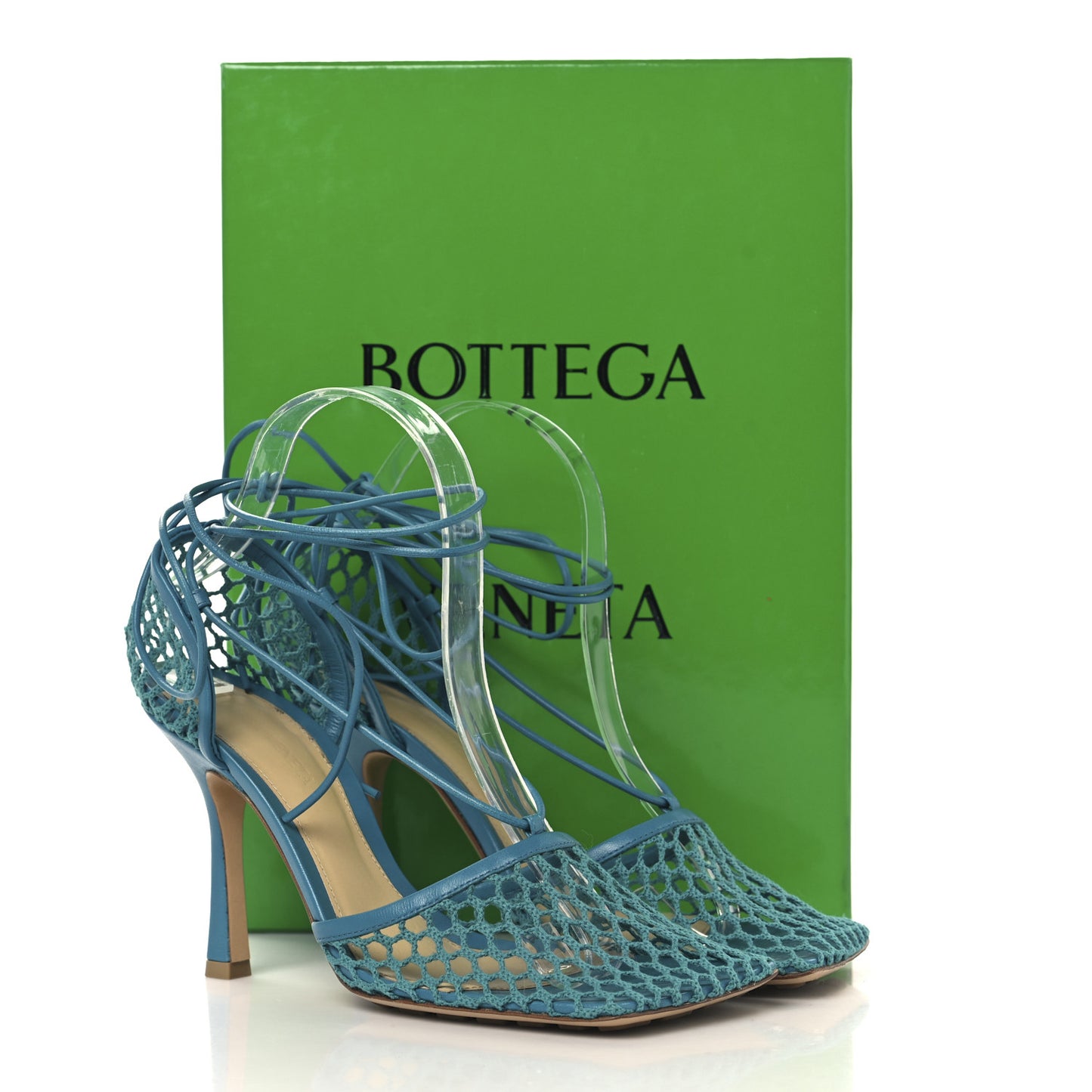 Mesh Nappa Stretch Ankle Tie 90mm Sandals 38 Blaster