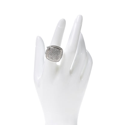 David Yurman Sterling Silver Diamond 17mm Albion Pave Ring 54 6.75 2 of 5