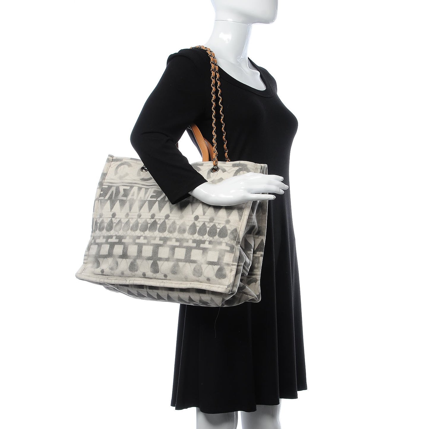 Canvas Large Iliad Shopping Tote Beige