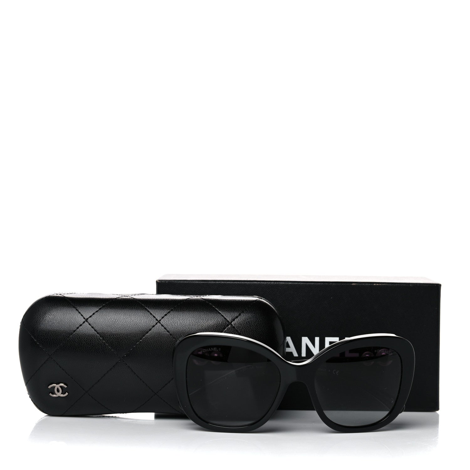 Chanel Acetate Butterfly Winter Pearl Sunglasses 5339-H Black 7 of 7