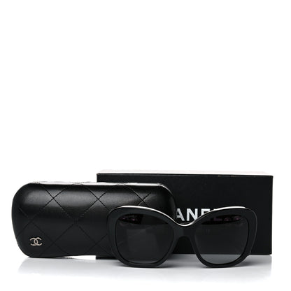 Chanel Acetate Butterfly Winter Pearl Sunglasses 5339-H Black 7 of 7