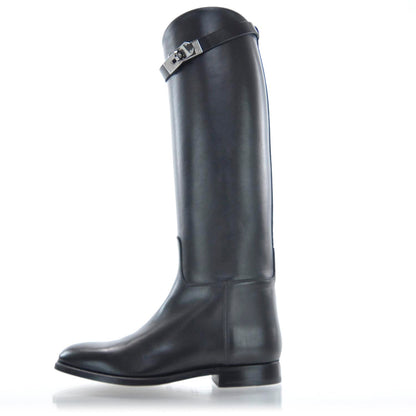 Hermes Leather Kelly Jumping Boots 37.5 Black 1 of 7