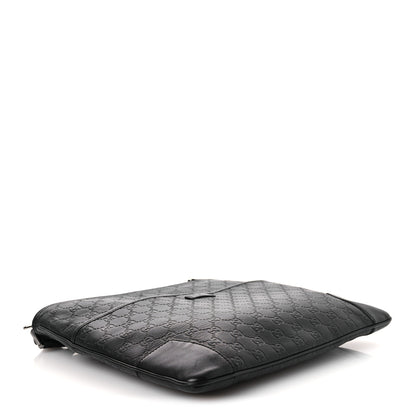 Gucci Guccissima Flat Messenger Bag Black 4 of 11