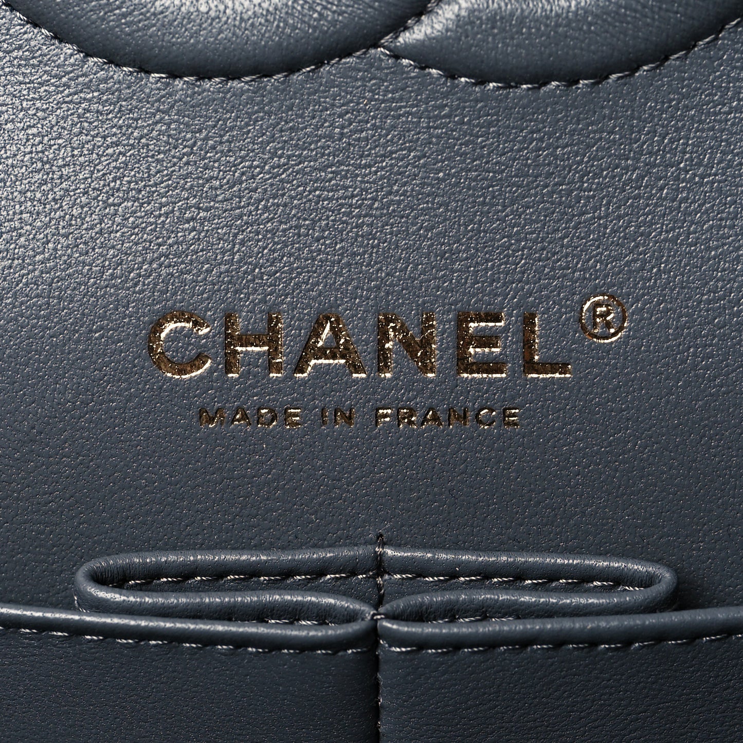 Lambskin Quilted Medium Double Flap Dark Grey