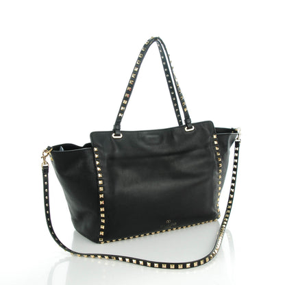 Valentino Garavani Vitello Medium Rockstud Tote Black 3 of 7