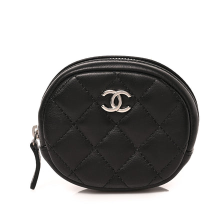 Chanel Lambskin Quilted Zip Around Classic Coin Purse Black 1 of 7