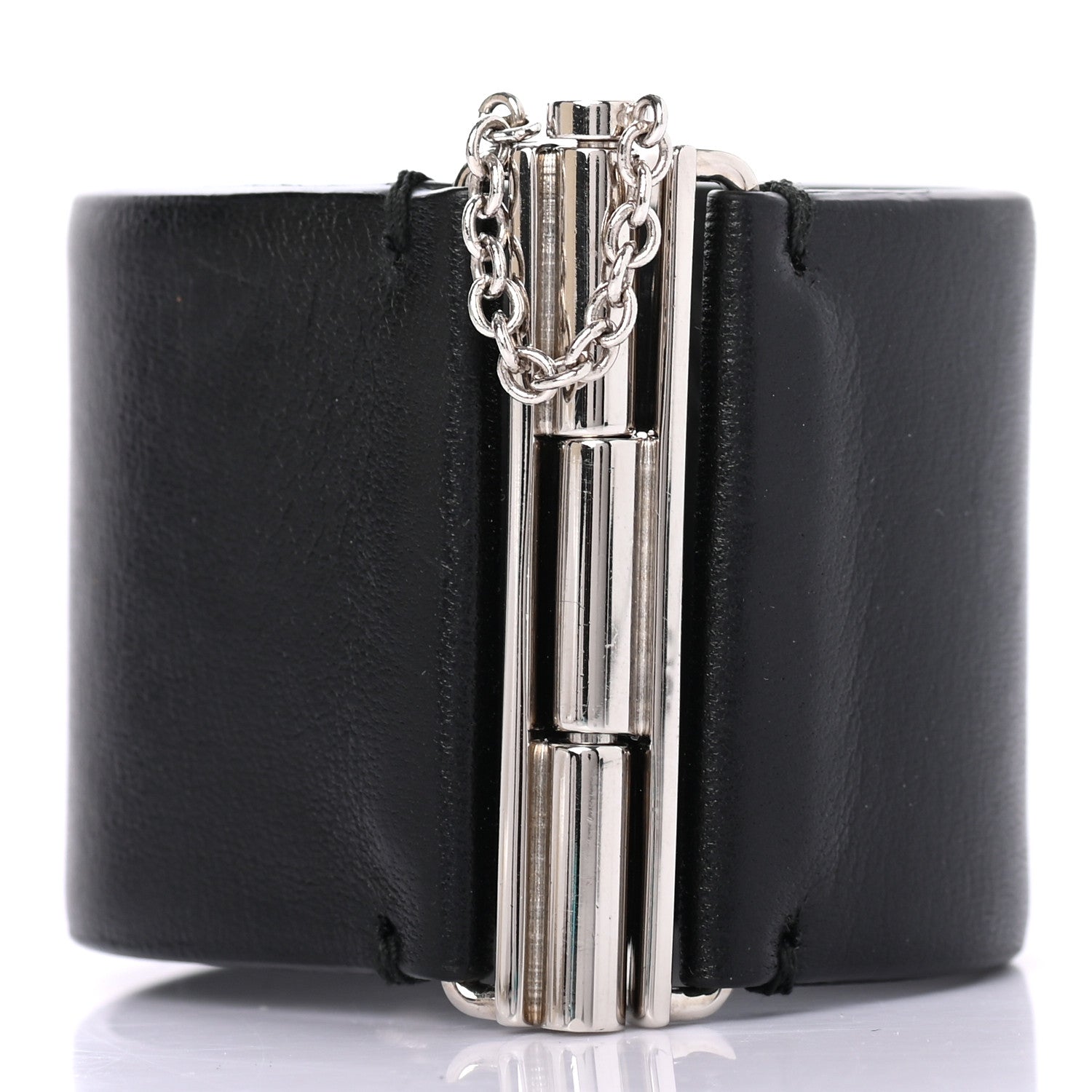 Chanel Lambskin Baguette Crystal CC Chain Cuff Bracelet S Black 3 of 5
