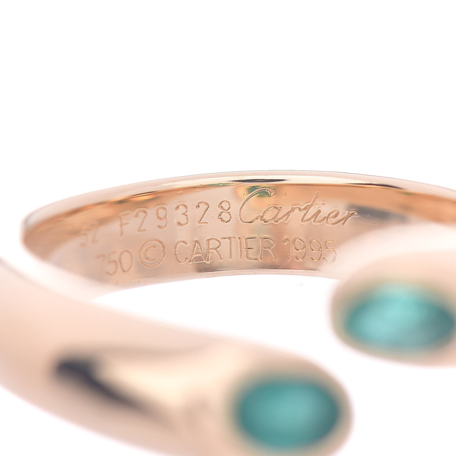 Cartier 18K Yellow Gold Emerald Ellipse Deux Tetes Croisees Bypass Ring 52 6 5 of 5