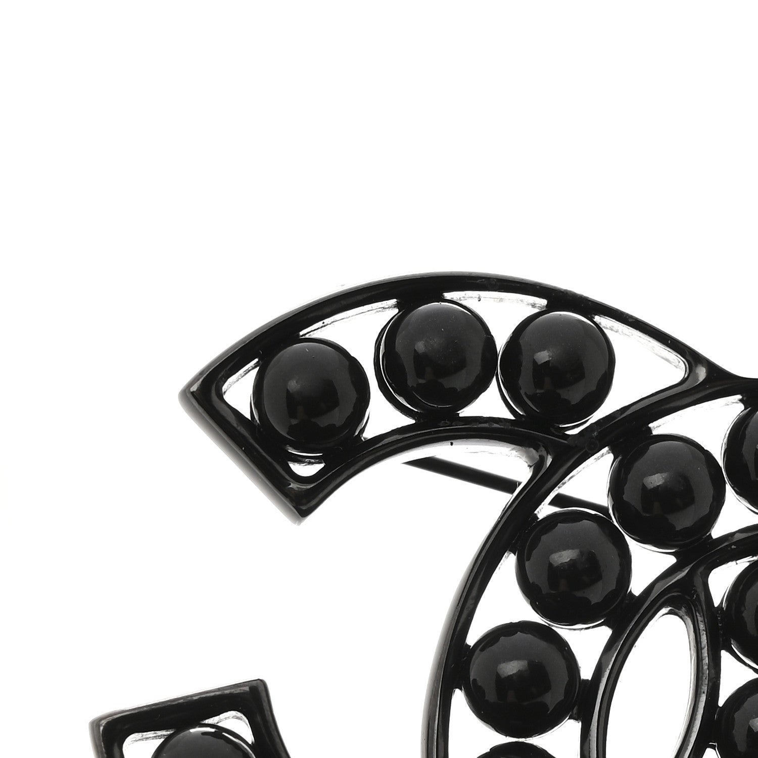 Chanel Bead CC Brooch Black 4 of 4