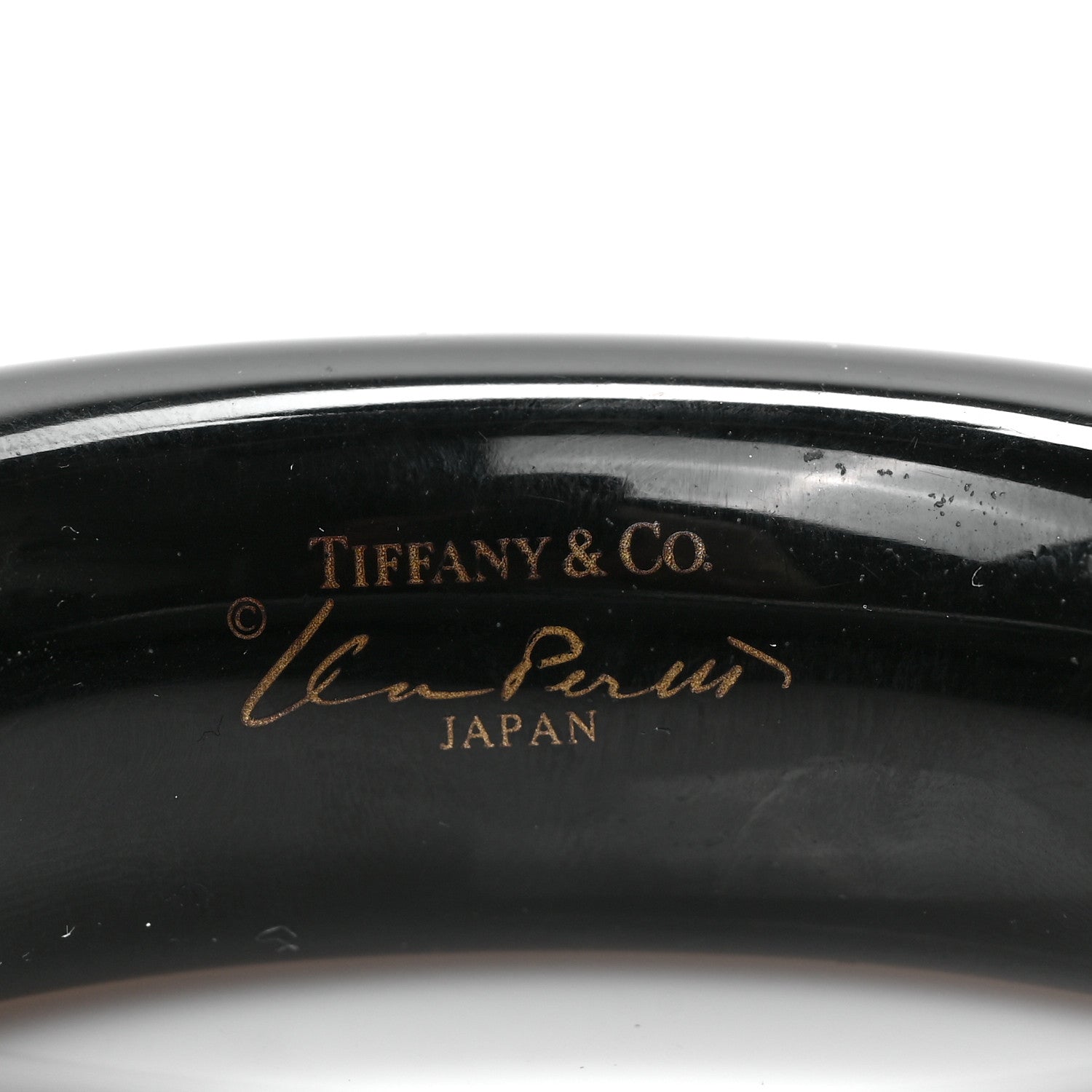 Tiffany Lacquer Hardwood Elsa Peretti Doughnut Bangle Bracelet Black 4 of 4