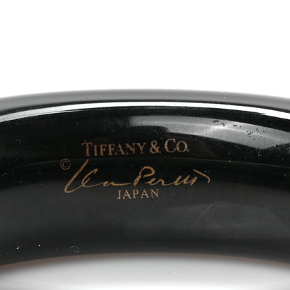 Tiffany Lacquer Hardwood Elsa Peretti Doughnut Bangle Bracelet Black 4 of 4