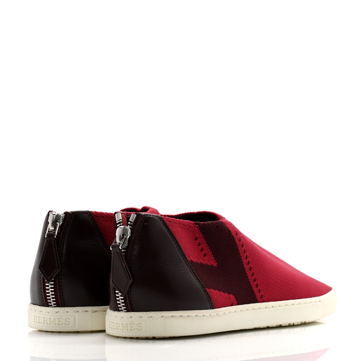 Mesh Calfskin Oxygene Sneakers 35 Red Bordeaux