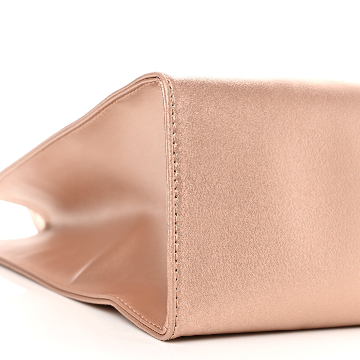 Metallic Vegan Leather Medium Shopping Bag Copper