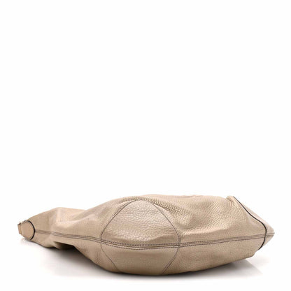 Gucci Metallic Pebbled Calfskin Medium Soho Chain Hobo Golden Beige 4 of 10