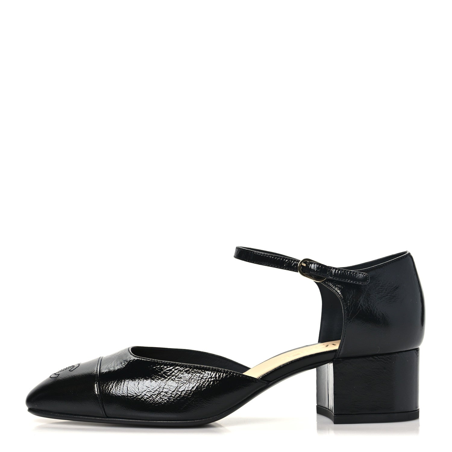 Chanel Shiny Lambskin CC Cap Toe Mary Janes Pumps 40 Black 1 of 10