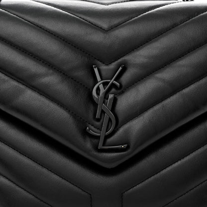 Saint Laurent Calfskin Y Quilted Monogram Monochrome Medium Loulou Chain Satchel Black 9 of 11