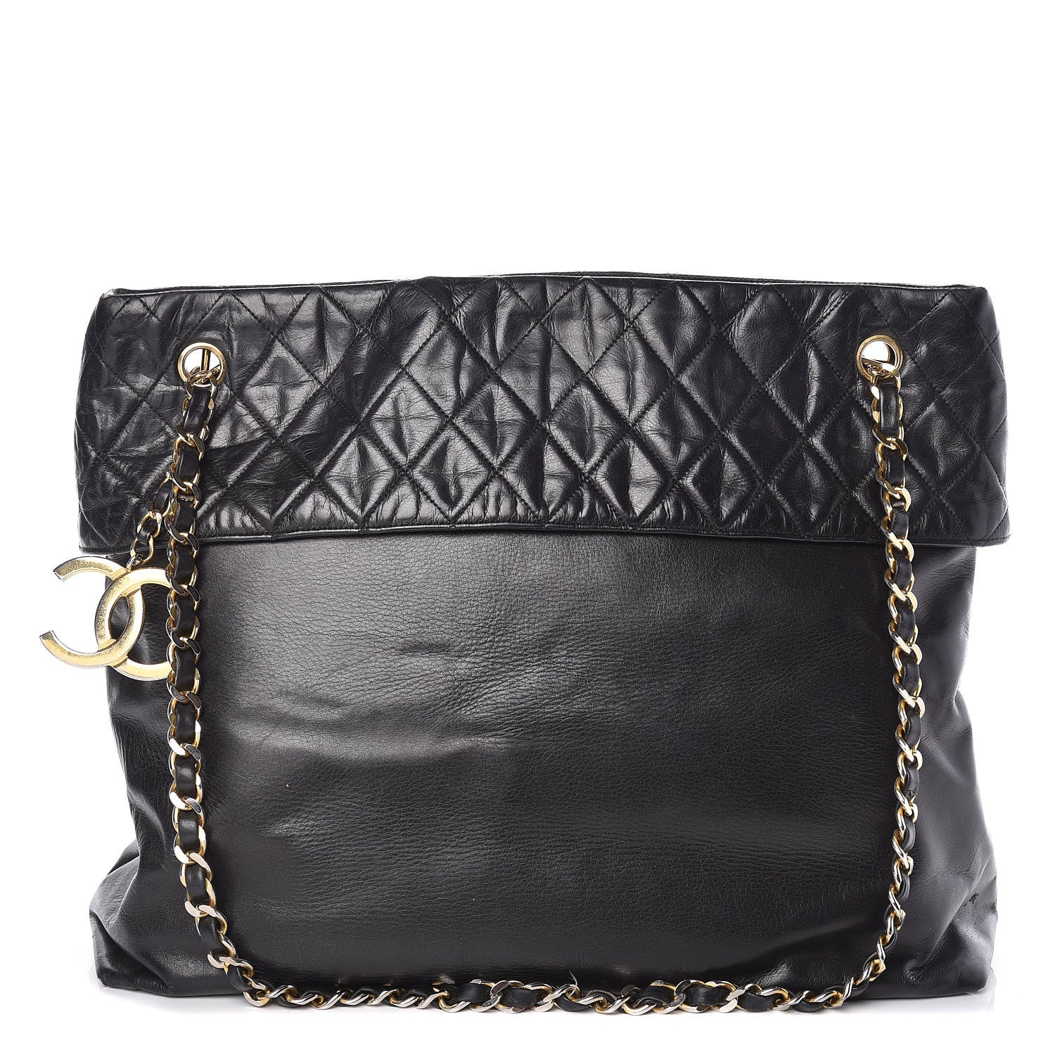 Chanel Calfskin Quilted Large Shoulder Bag Black 1 of 23
