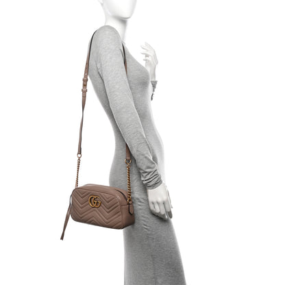 Gucci Calfskin Matelasse Small GG Marmont Chain Shoulder Bag Porcelain Rose 2 of 10
