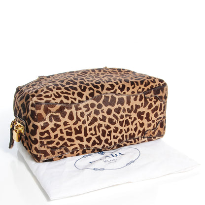 Prada Calf Hair Giraffe Print Tote Sabbia Moro 4 of 16