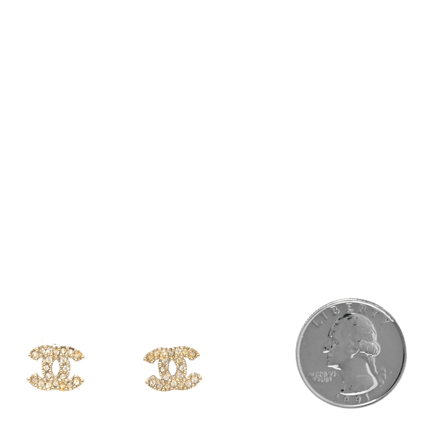 Crystal CC Earrings Gold