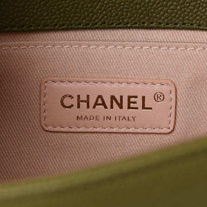 Chanel Caviar Quilted Medium Boy Flap Khaki 6 of 11