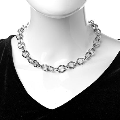 David Yurman Sterling Silver 12mm Oval Link Necklace 2 of 5