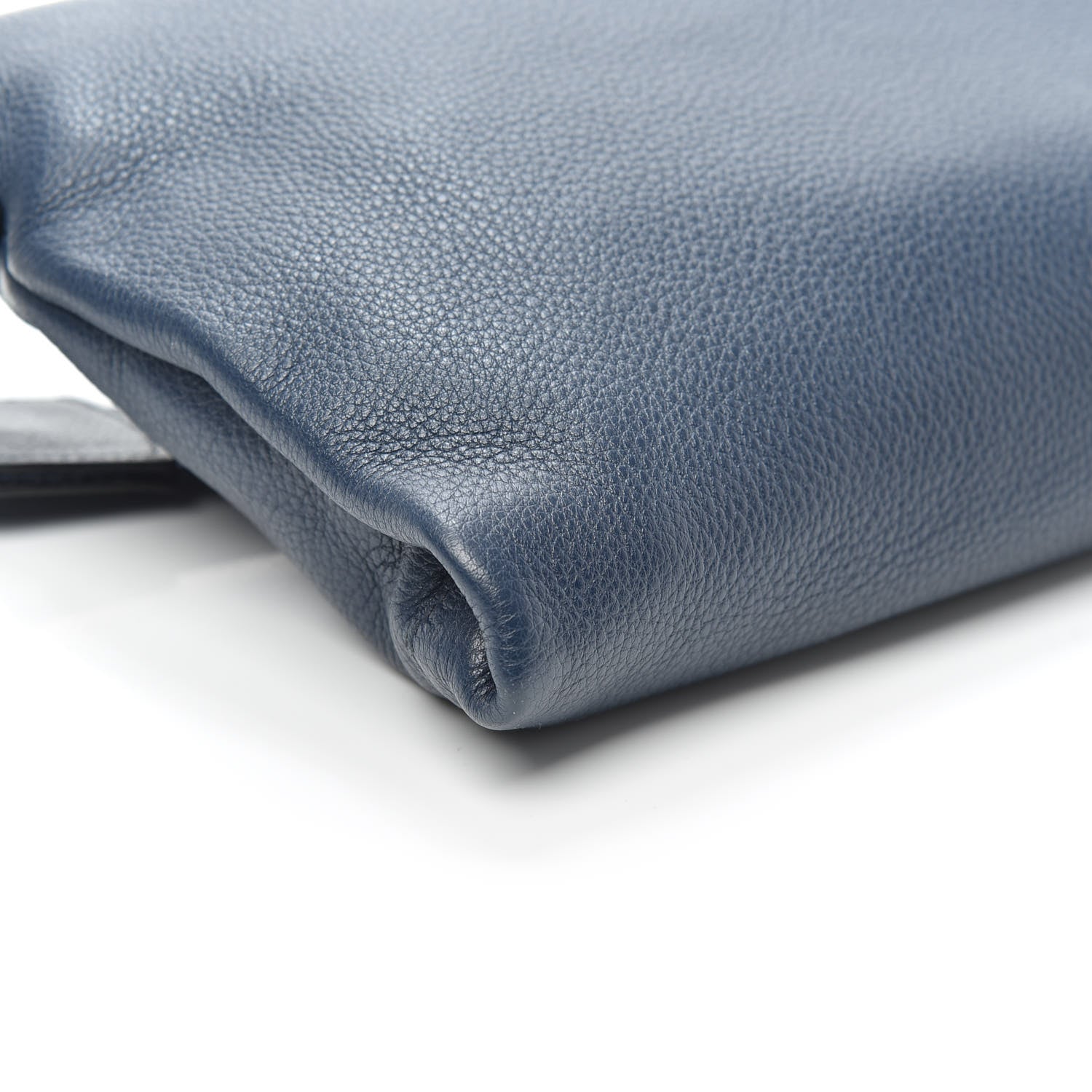 Prada Vitello Daino Zippered Shoulder Bag Blue 8 of 9