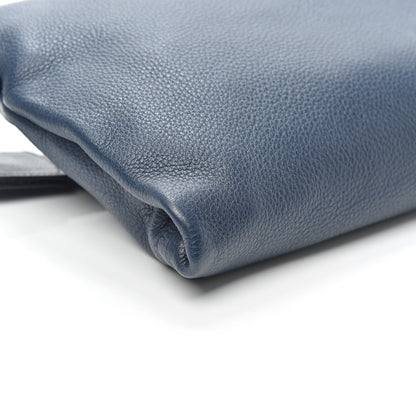 Prada Vitello Daino Zippered Shoulder Bag Blue 8 of 9