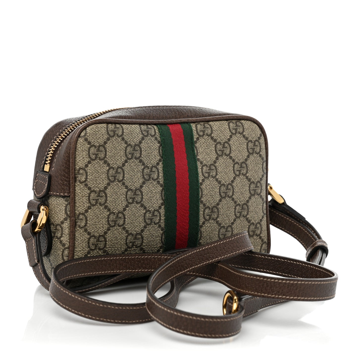 GG Supreme Monogram Web Mini Ophidia Shoulder Bag Brown