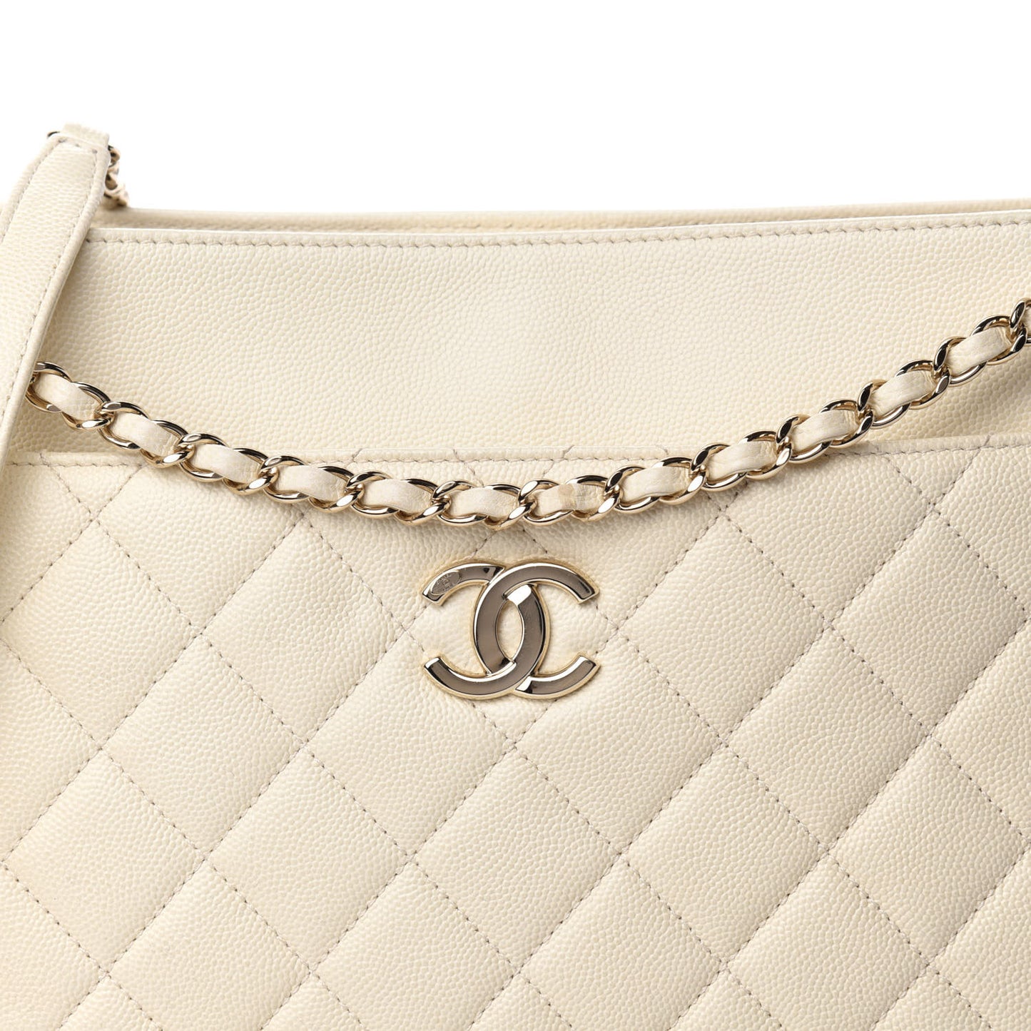 Caviar Quilted CC Tote Beige