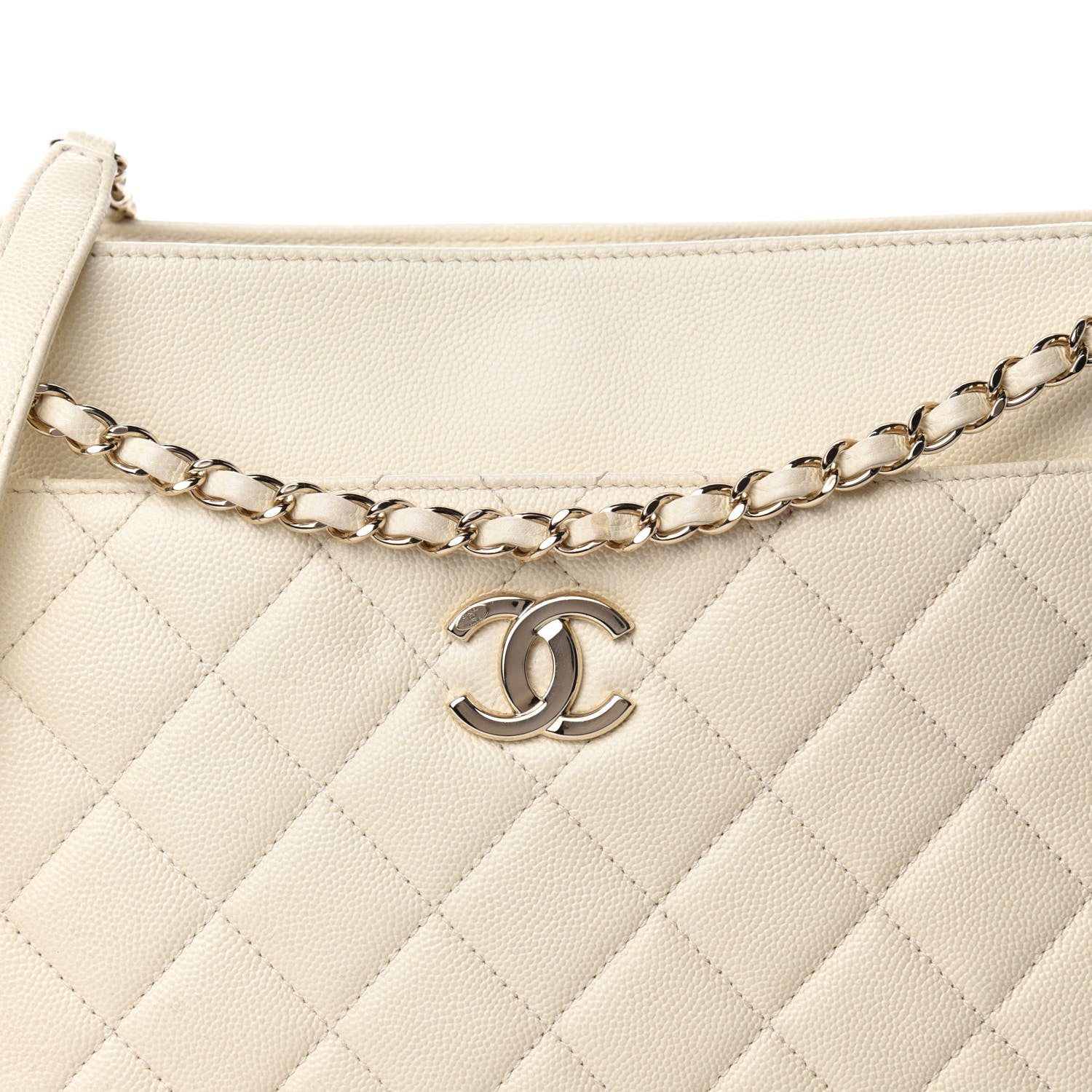 Chanel Caviar Quilted CC Tote Beige 11 of 12