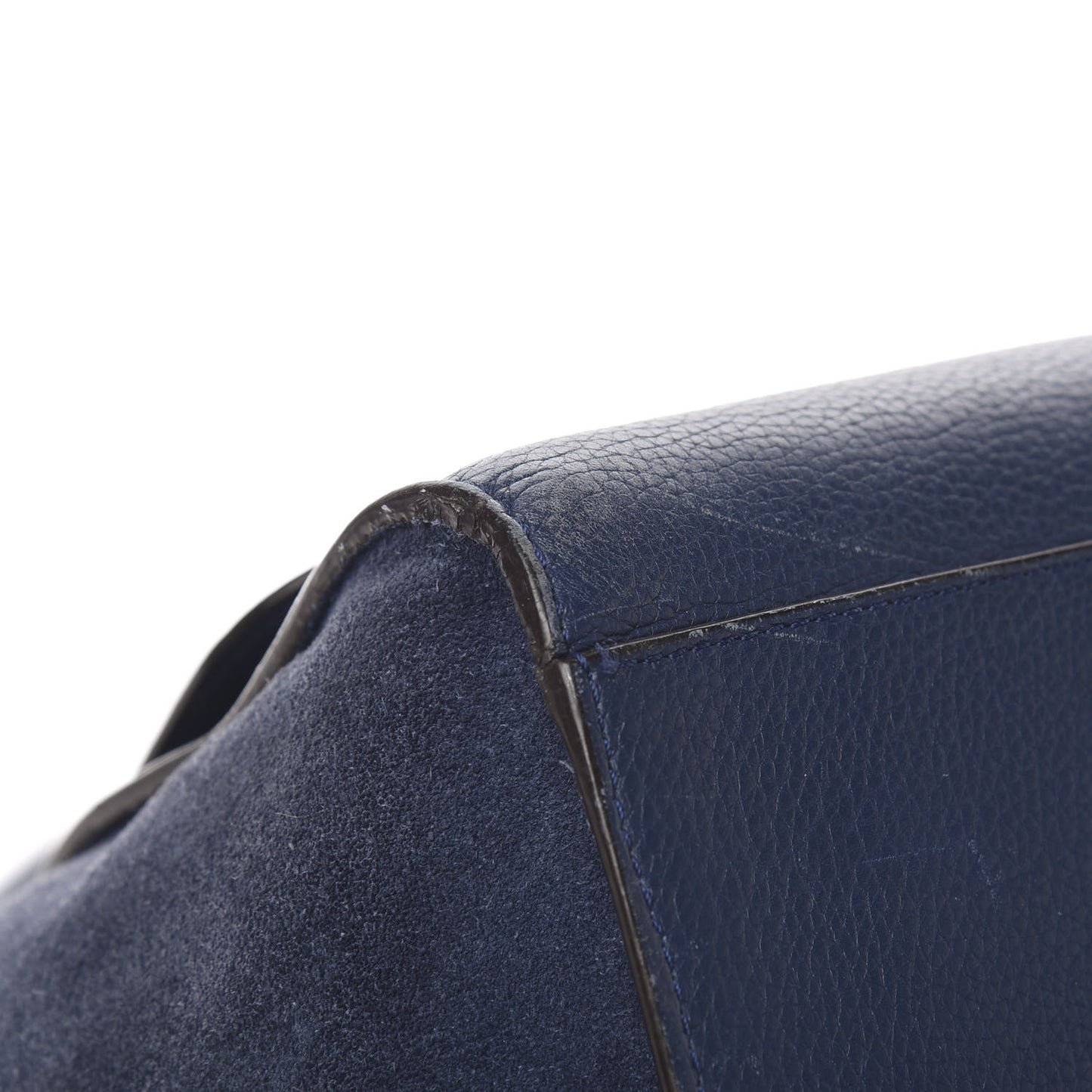 Drummed Calfskin Suede Large Trapeze Navy