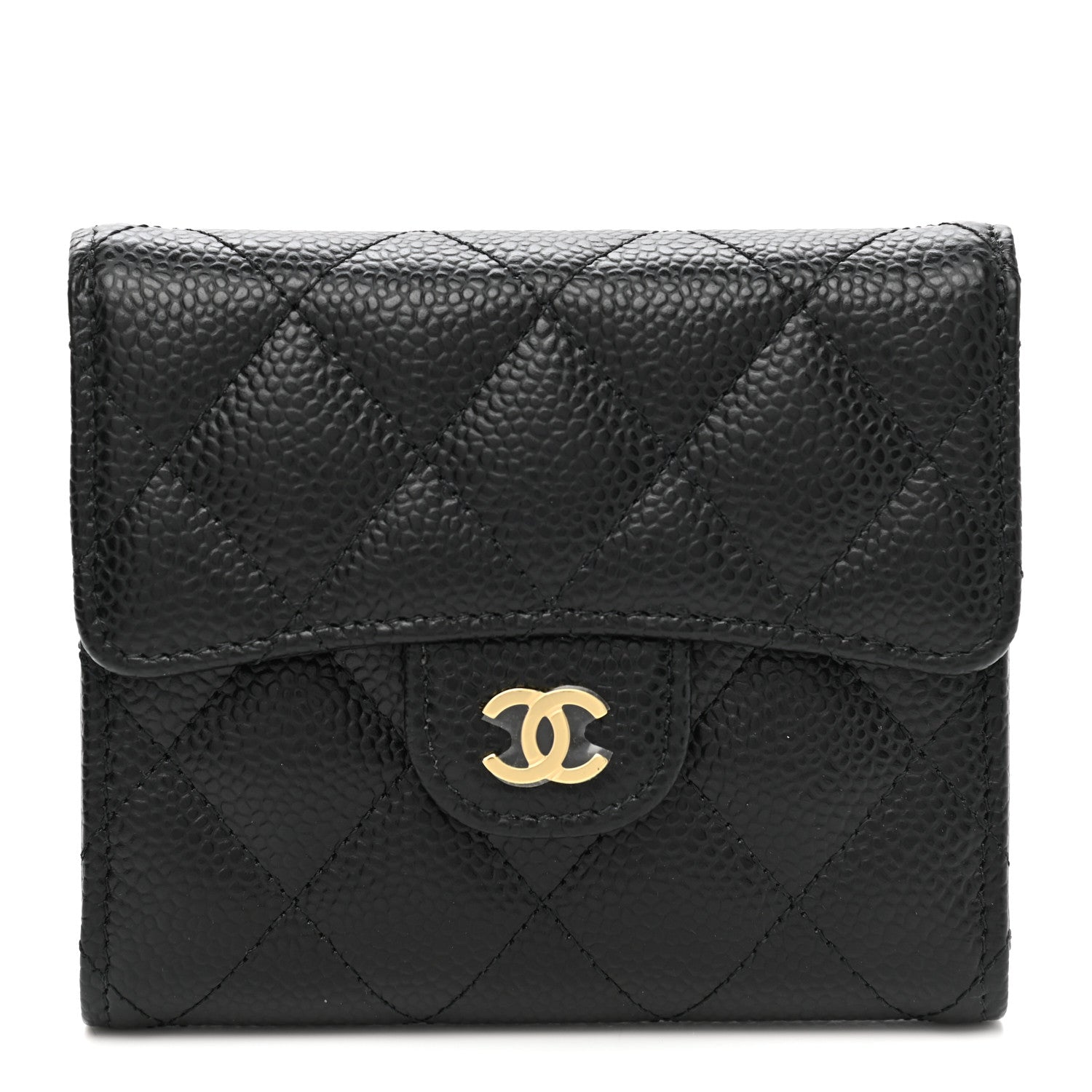 Chanel Caviar Quilted Compact Flap Wallet Black 1 of 9
