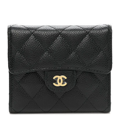 Chanel Caviar Quilted Compact Flap Wallet Black 1 of 9