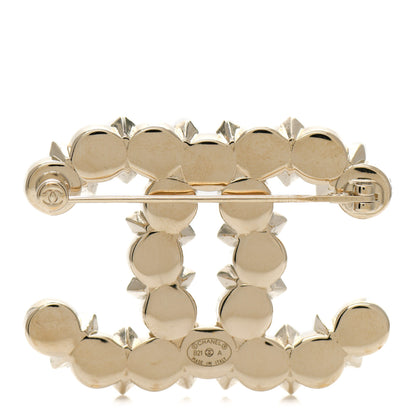 Chanel Pearl Crystal CC Brooch White Gold 3 of 5