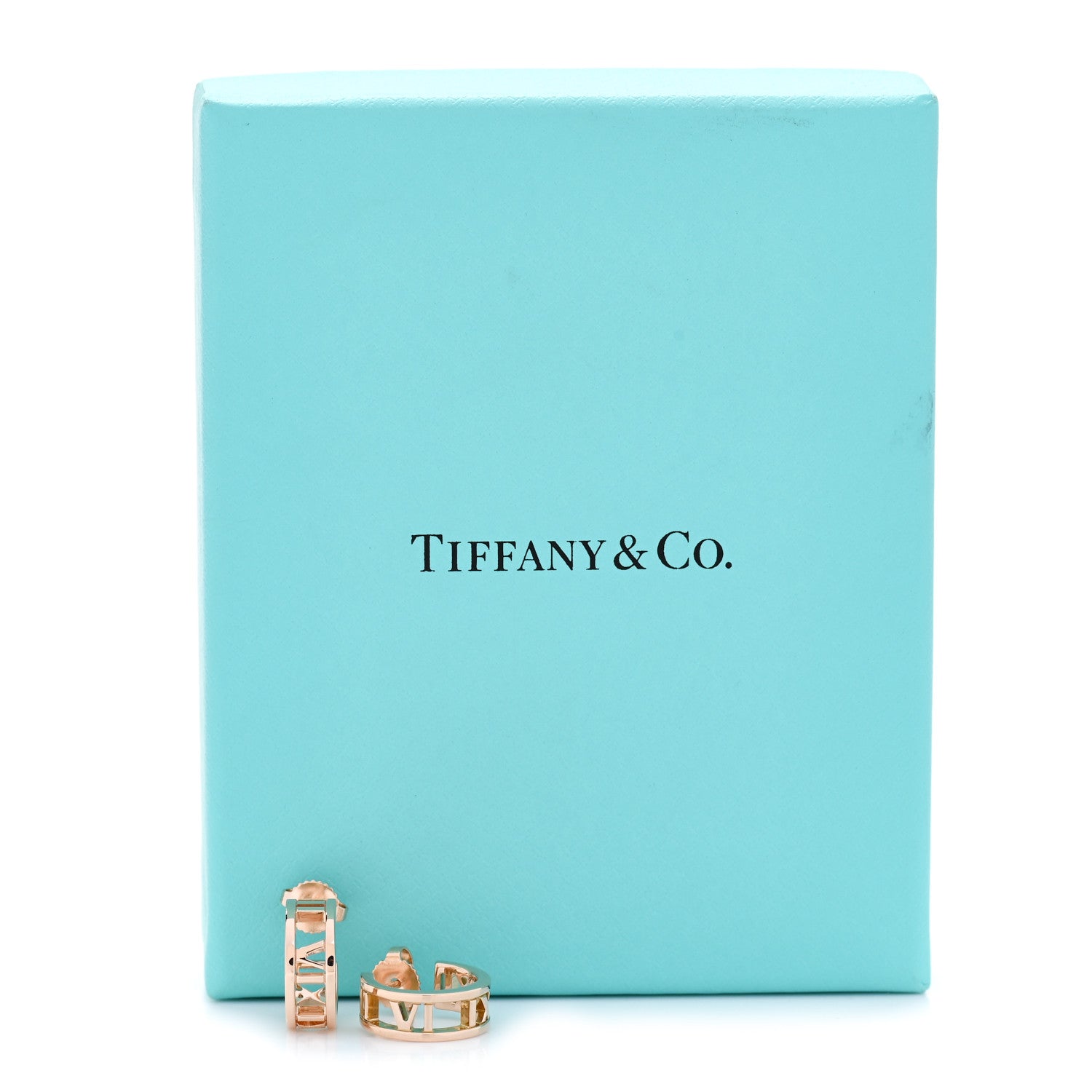 Tiffany 18K Rose Gold Mini Atlas Hoop Earrings 6 of 6