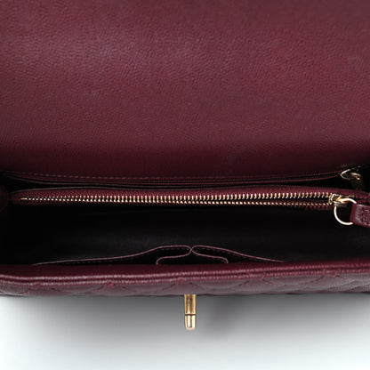 Chanel Caviar Lizard Embossed Quilted Small Coco Handle Flap Burgundy 4 of 8