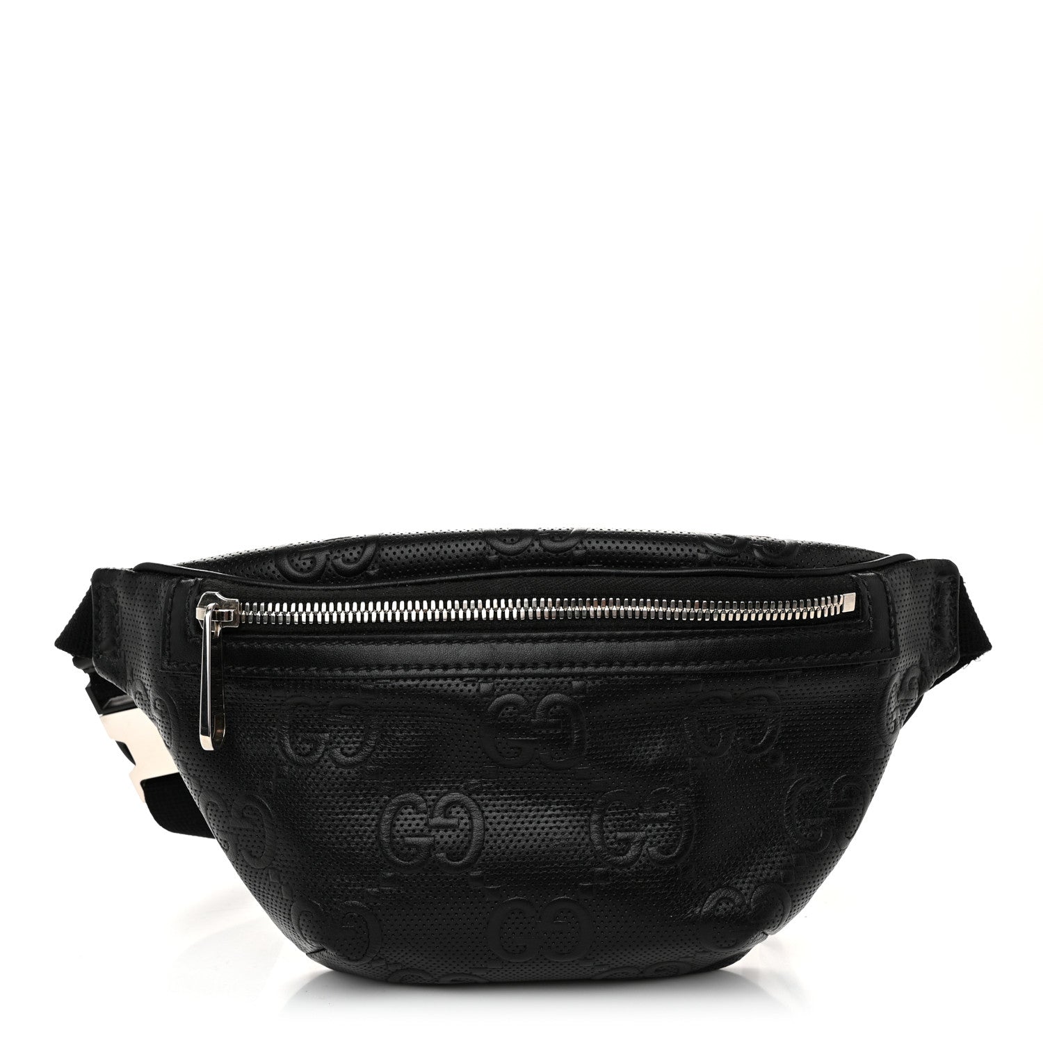Gucci Calfskin GG Tennis Embossed Belt Bag Black 1 of 10