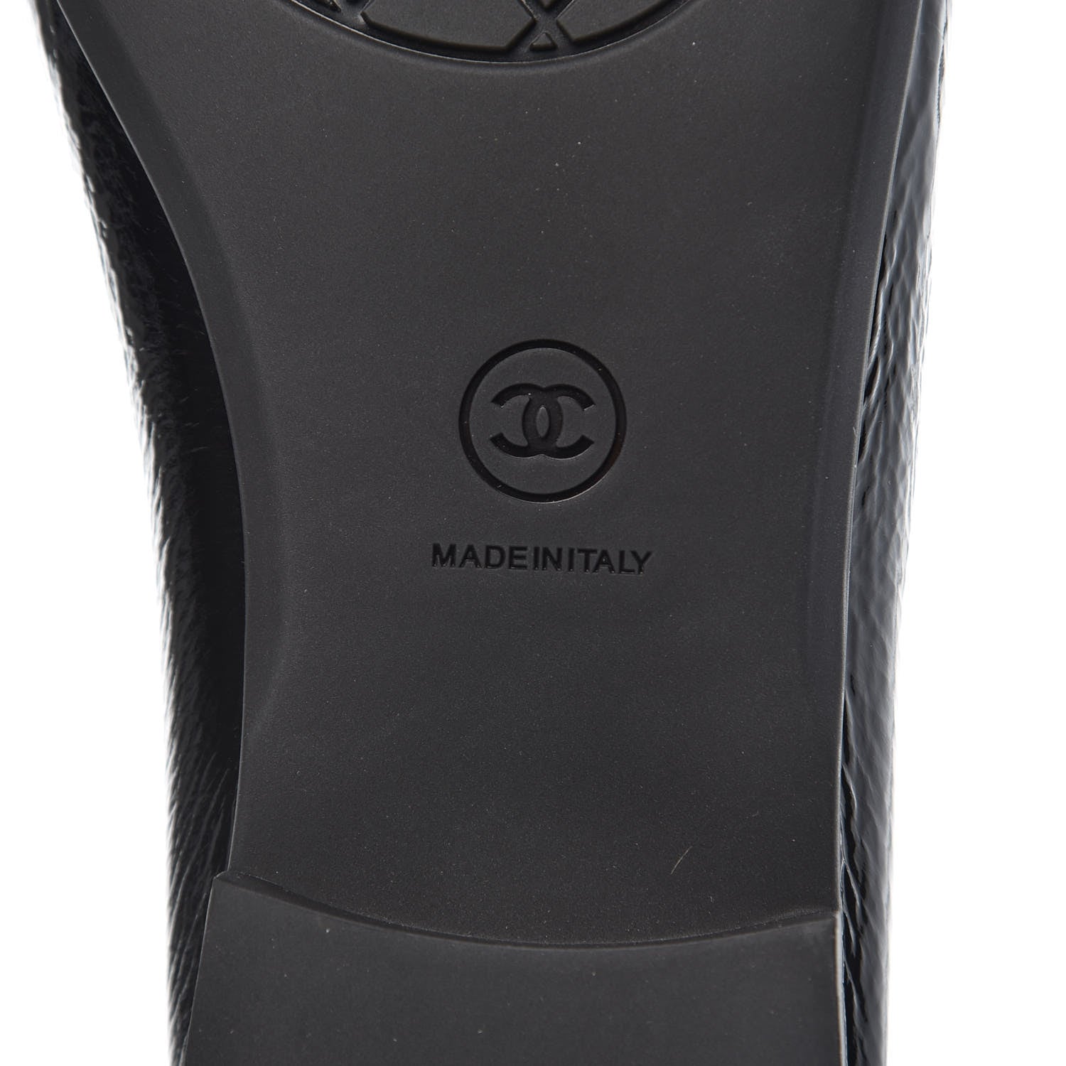 Chanel Patent Crackled Calfskin CC Mocassin Loafers 41 Black 9 of 9