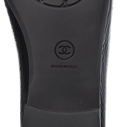 Chanel Patent Crackled Calfskin CC Mocassin Loafers 41 Black 9 of 9