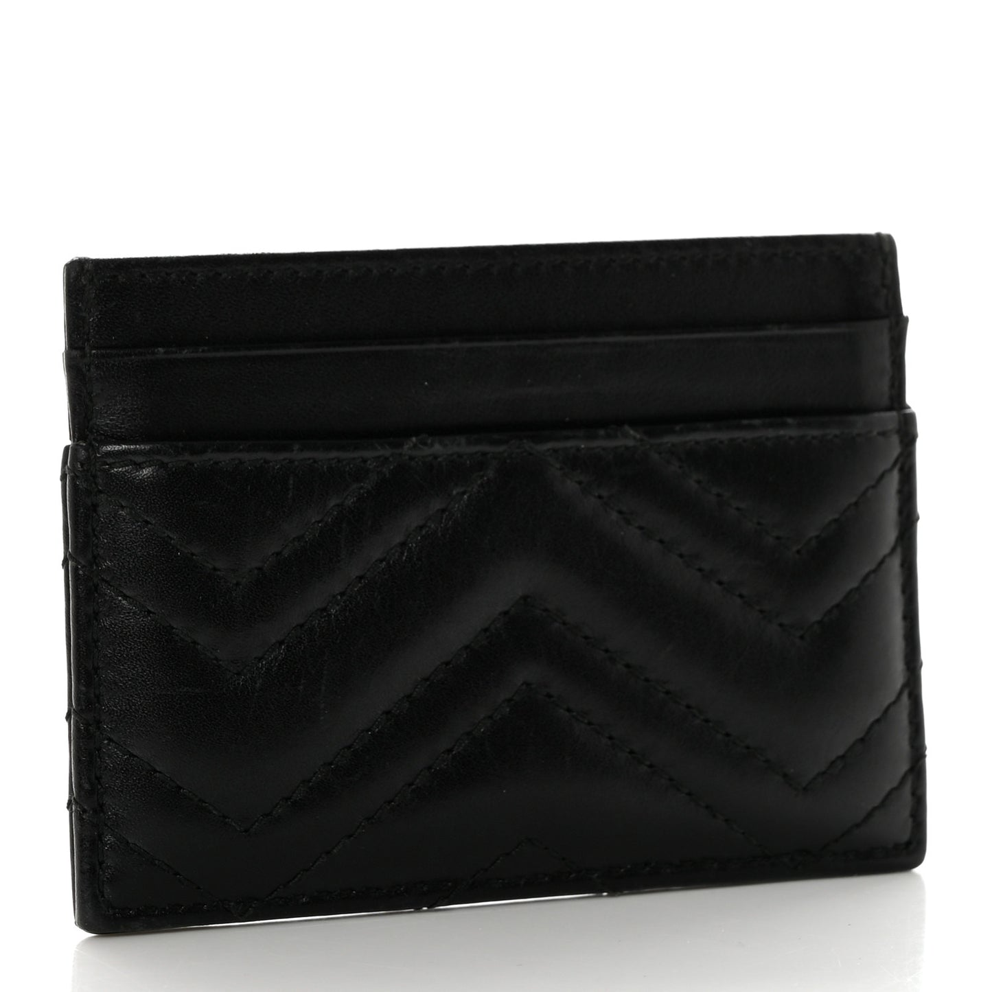 Calfskin Matelasse GG Marmont Card Holder Black