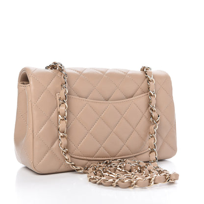 Chanel Lambskin Quilted Mini Rectangular Flap Dark Beige 3 of 12