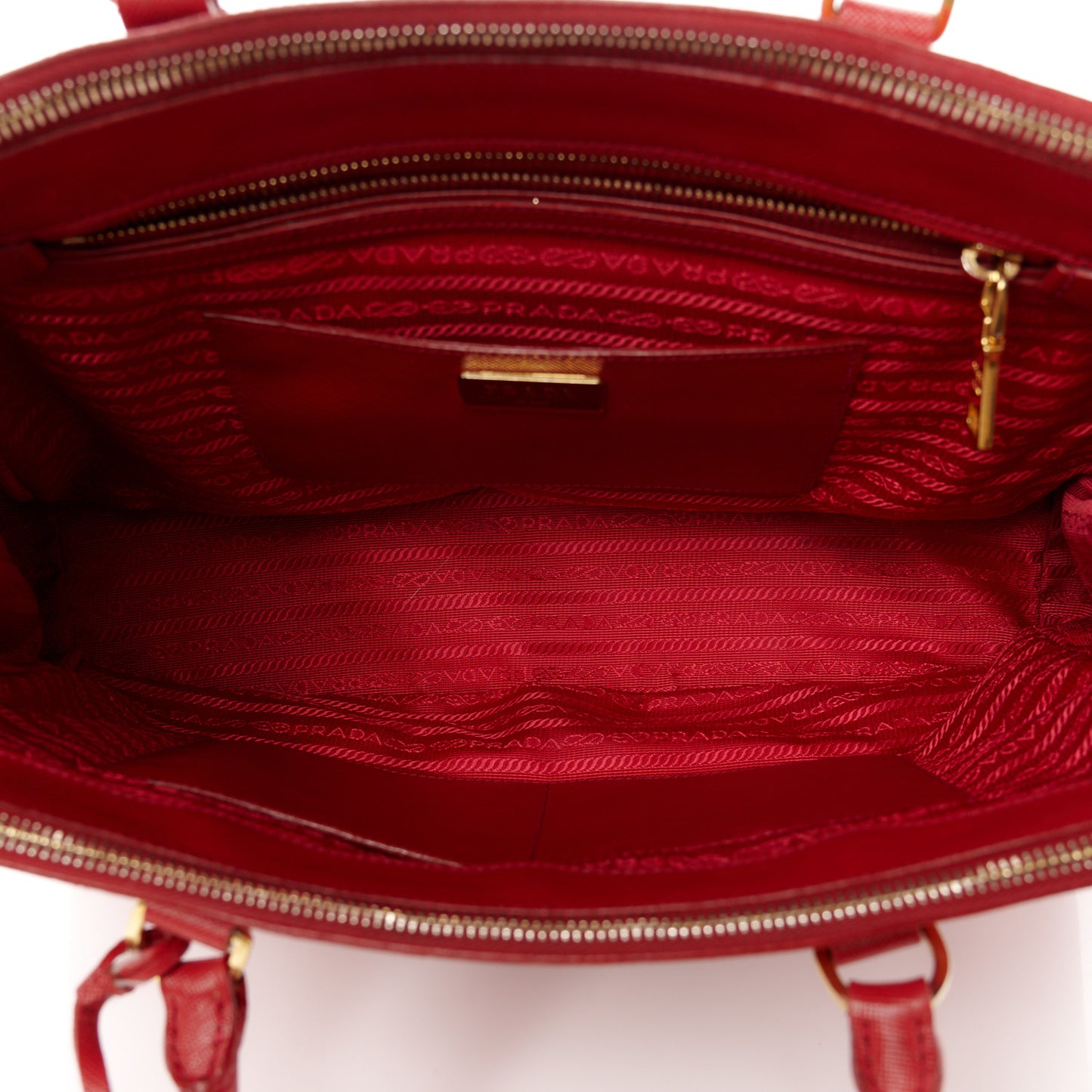 Saffiano Medium Galleria Double Zip Tote Fuoco