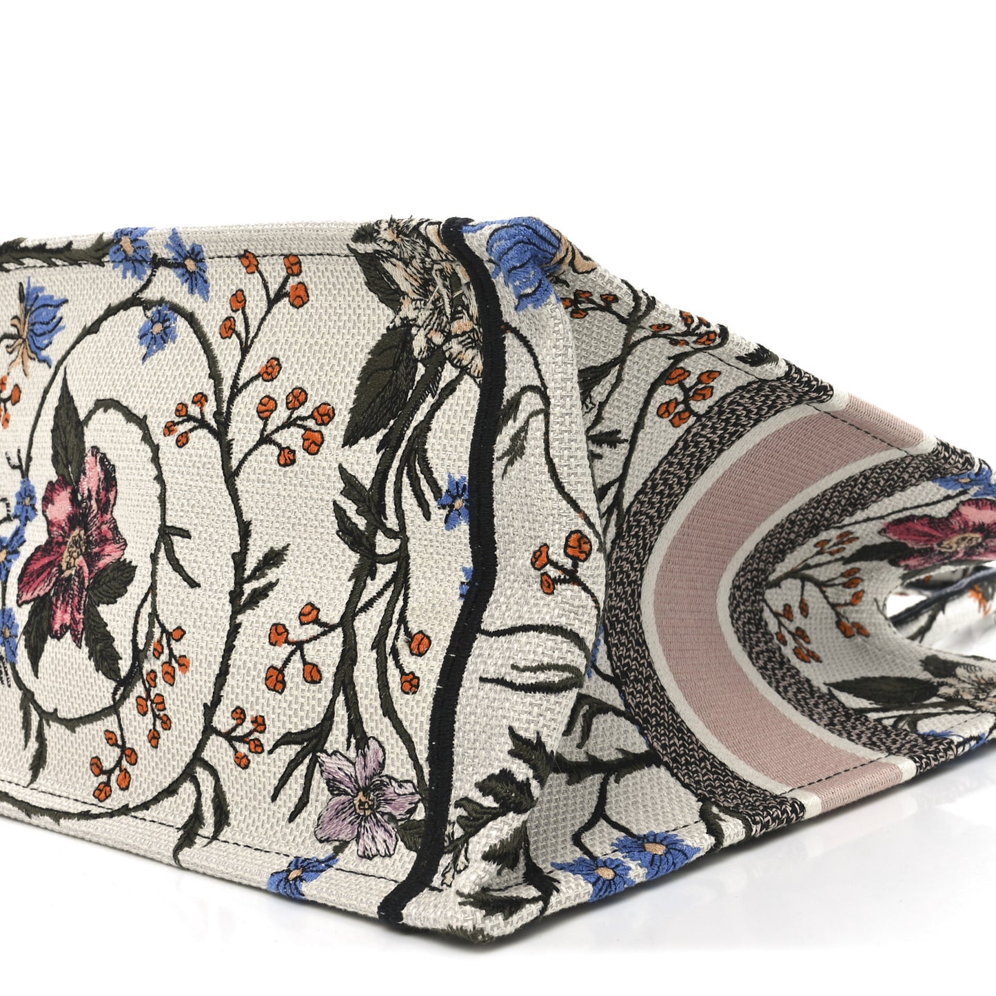 Canvas Embroidered Medium Rosa Mutabilis Book Tote Multicolor